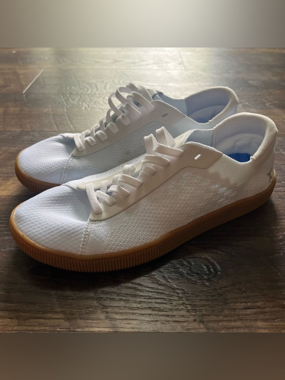 Flux Adapt white gum sole trainer minimalist barefoot athletic shoes Mens 8 W 9